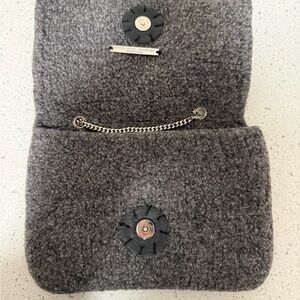 Sarah Oliver handmade grey wool crossbody
